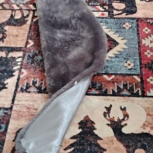 Gray Faux Fur Throw Blanket